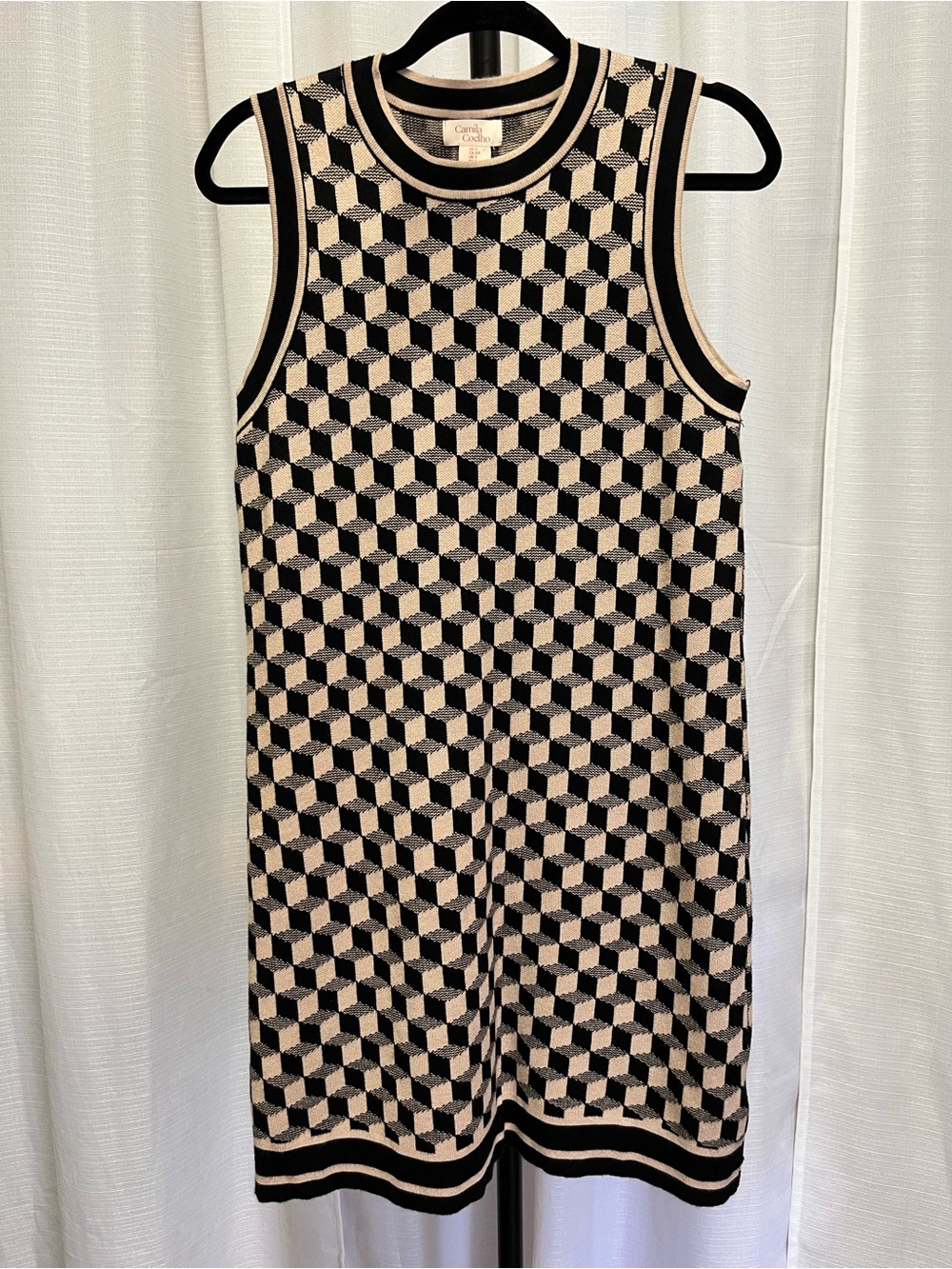 Camila Coelho Geometric High Neck Sleeveless Knit Dress NWT | size small